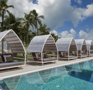 matelas exterieur gazebo lotus piscine