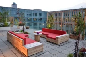 terrasse sncf double canape coussins rouge